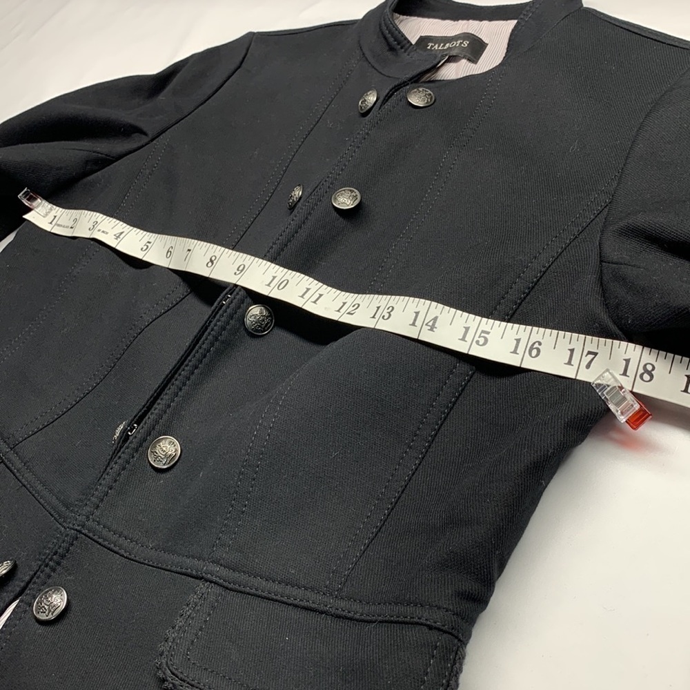 Talbots Black Button-Up Military Style Jacket - Picture 11 of 14
